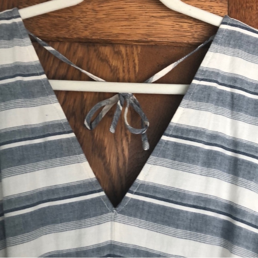 Madewell Yucatan Blue White Striped Sleeveless Romper - Picture 2 of 5